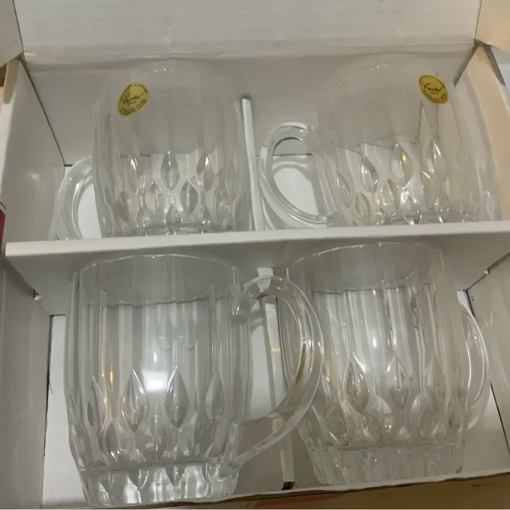 Paul Sebastian Cristal d’Arques Glassware Set of 4 Mugs France